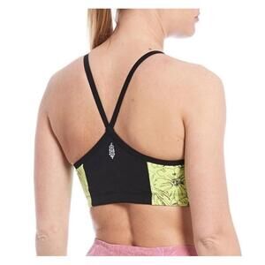 Free People x FP Movement Fired Up Bra High Neck Sports Black/Neon Green M